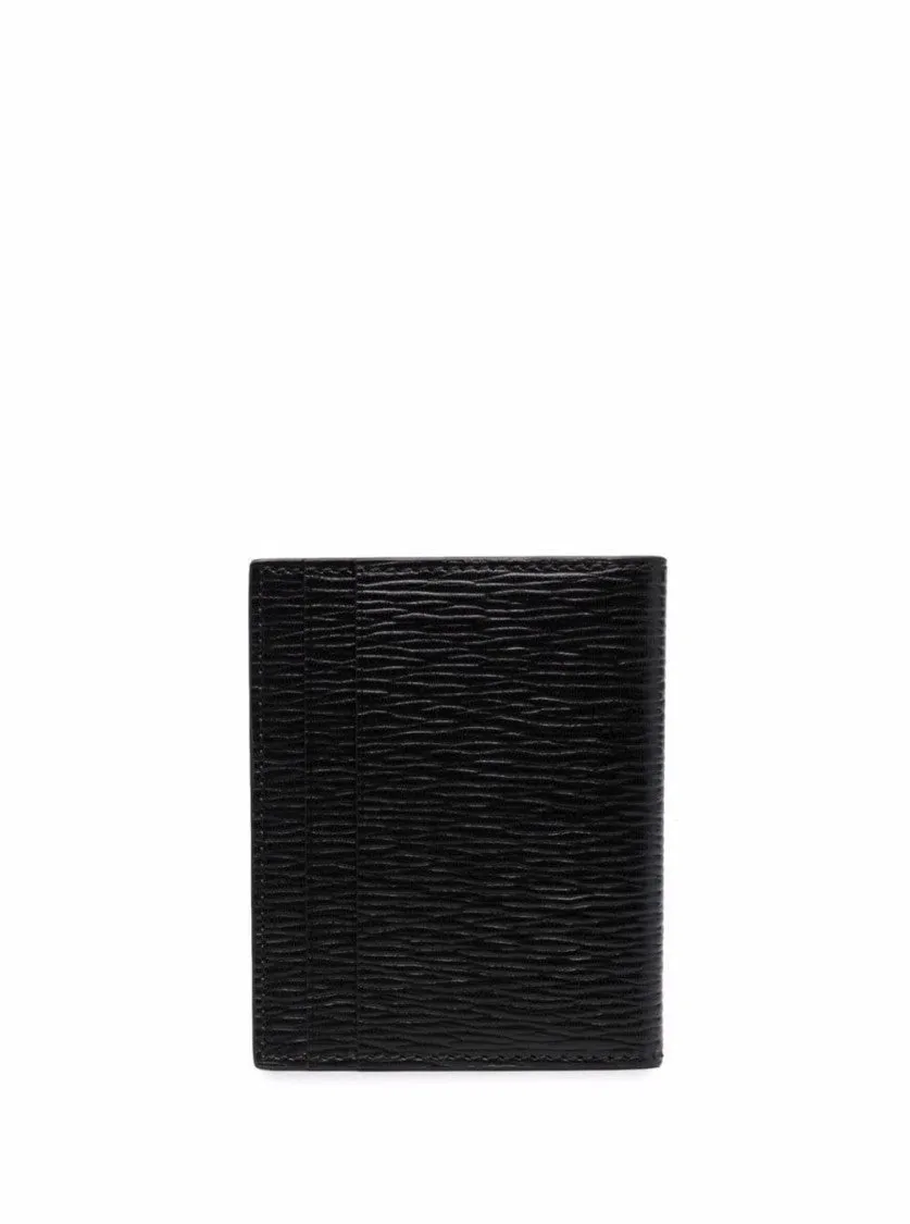 Black Cardholder With Gold-Tone Gancini Logo