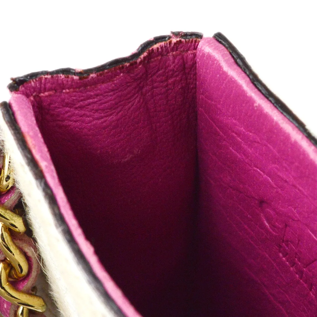 CHANEL 2001 Shoulder Bag Mini Pink Pony Fur