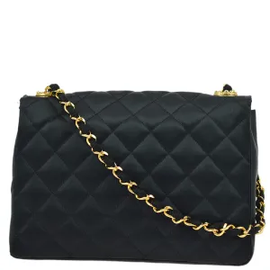 Chanel Black Satin Rhinestone Chain Shoulder Bag
