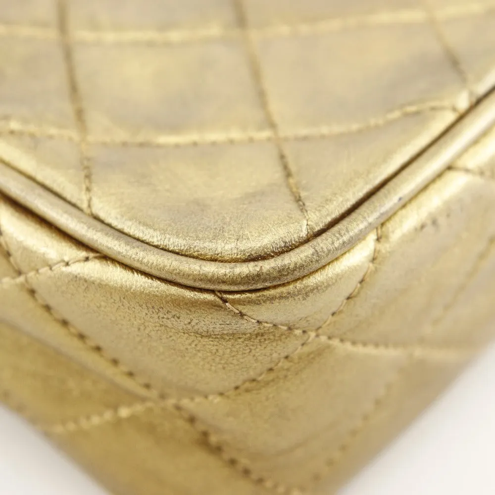CHANEL Shoulder Bag A03727 lambskin gold Matrasse Fringe ChainShoulder Women Used