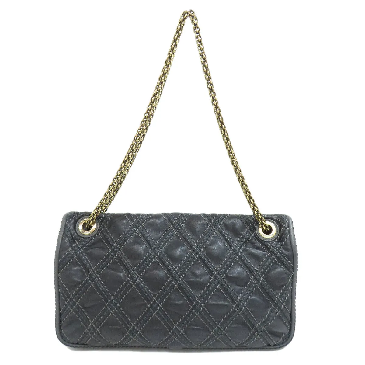CHANEL Shoulder Bag Calfskin black ChainShoulder COCO Mark Gold Metal Women Used