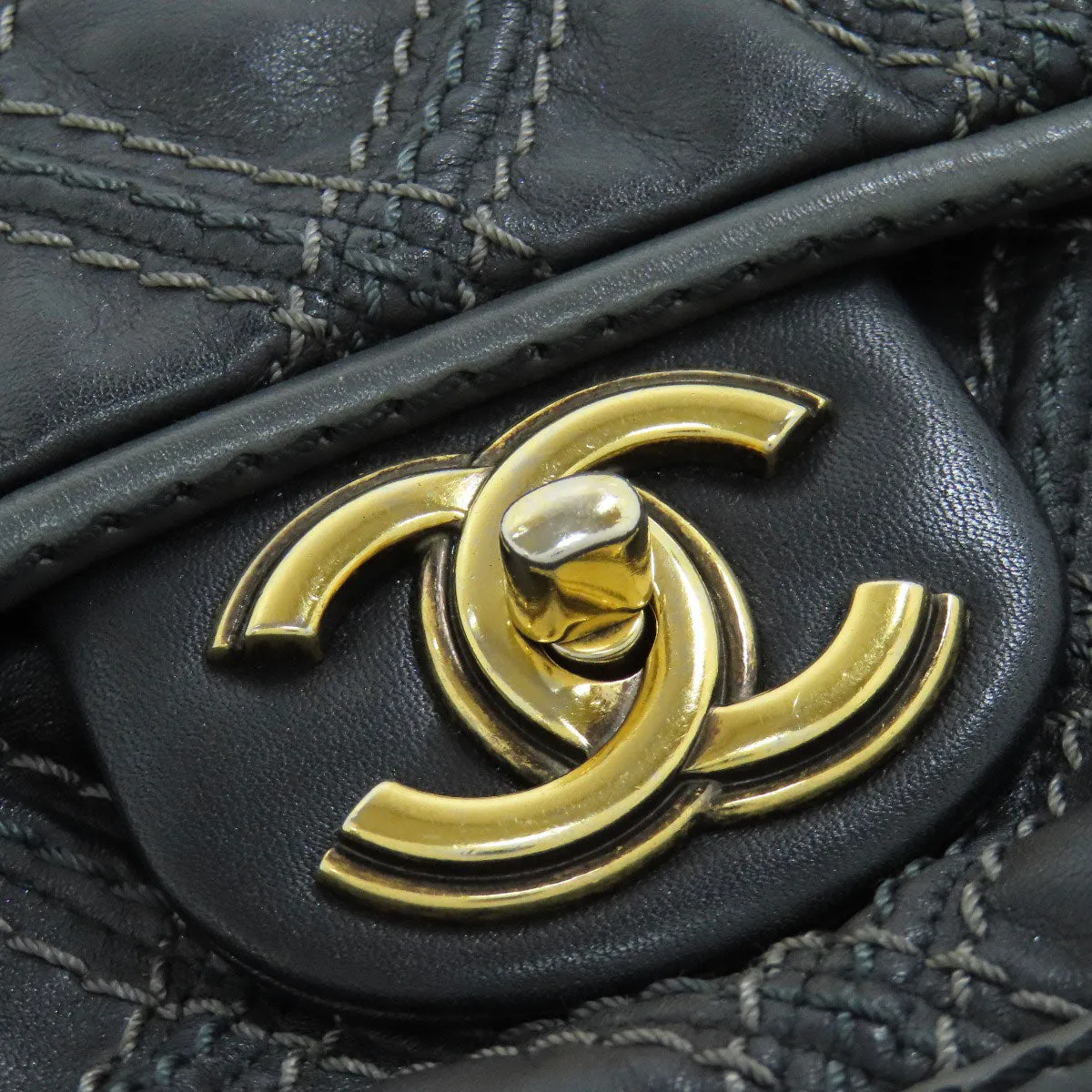 CHANEL Shoulder Bag Calfskin black ChainShoulder COCO Mark Gold Metal Women Used