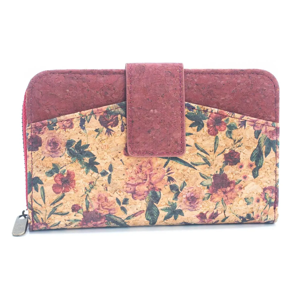 Cork Women's Rose&Plant Card Holder Mini-Flap Printed Wallet ?CBAG-2245