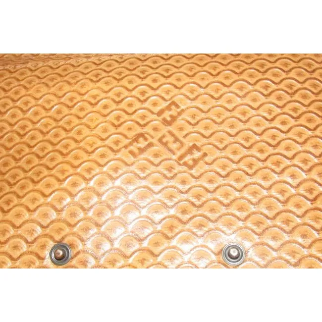 Fendi Clutch Early Sas Two Way Bodyshoulder Purse Camel Tooled Leather Embossed Or Cross Body Bag