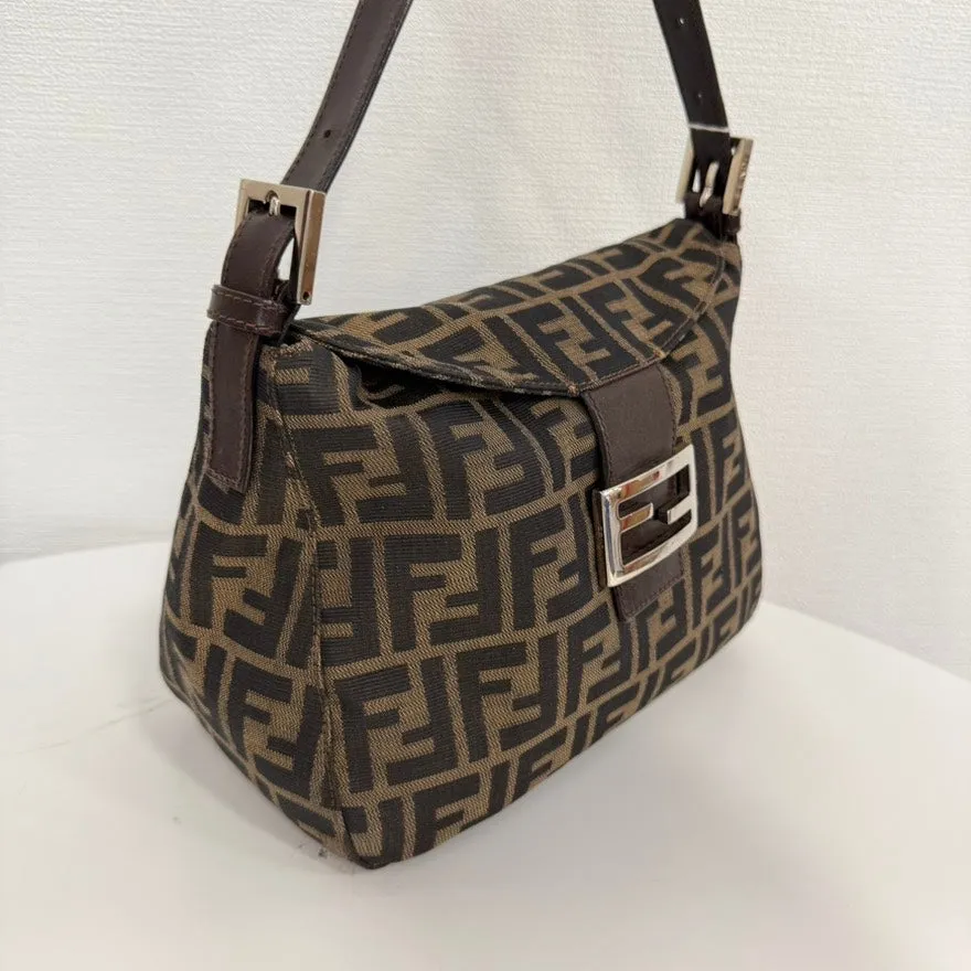 Fendi Zucca Shoulder Bag FM0120 Brown Canvas