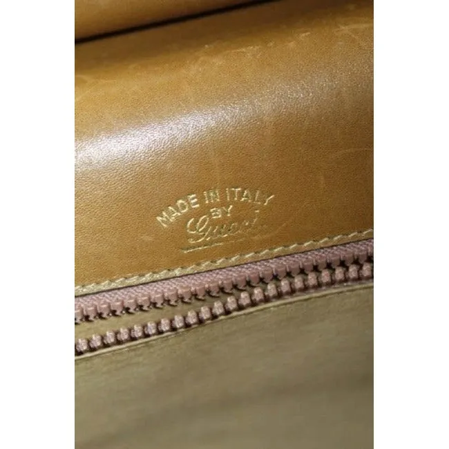 Gucci Jackie Micro Square Guccissima Print Suede Bamboo Top Handle Brown Shoulder Bag