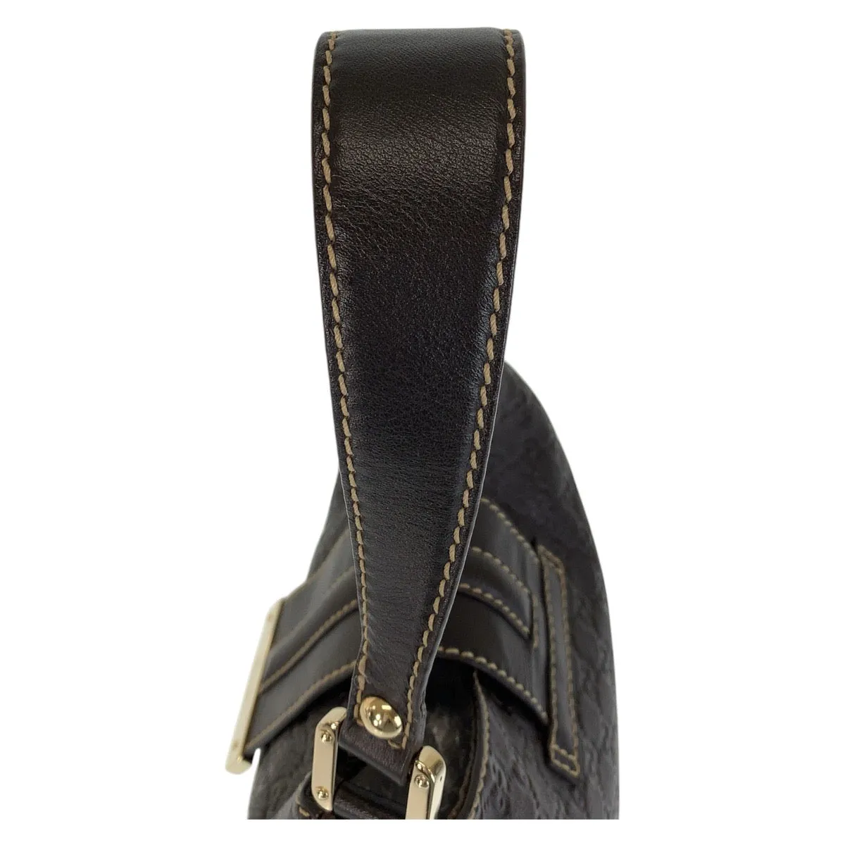 GUCCI Shoulder Bag 233608 leather Brown Gold Metal Guccisima Women Used