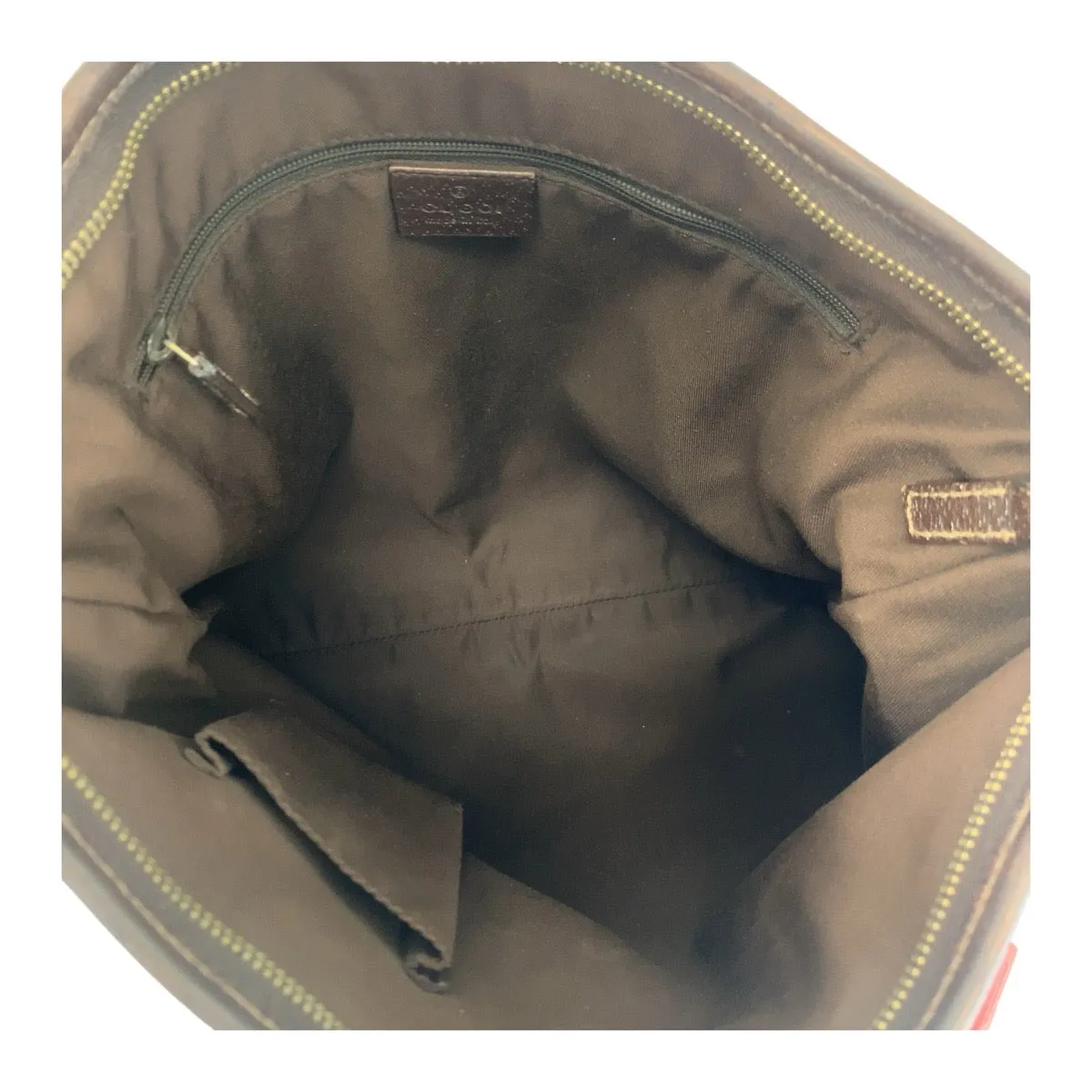 GUCCI Shoulder Bag GG canvas, leather Beige Brown Gold Metal Crossbody Shoulder Bag Pochette Abbey Women Used