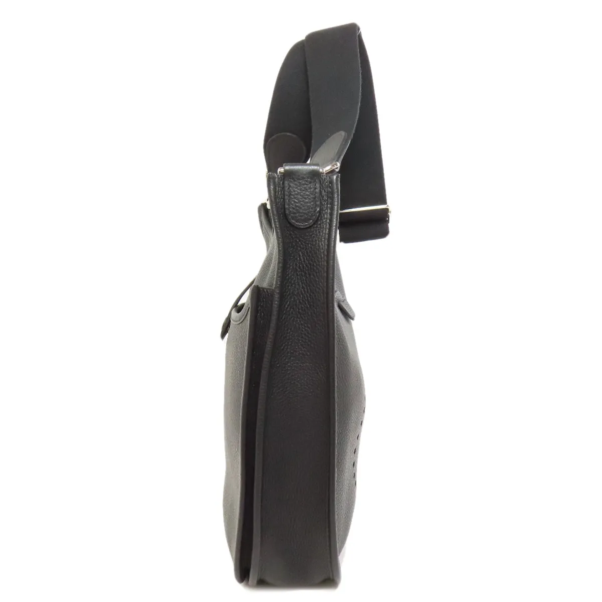 HERMES Shoulder Bag Taurillon Clemence black Evelyn 3 PM SilverMetal