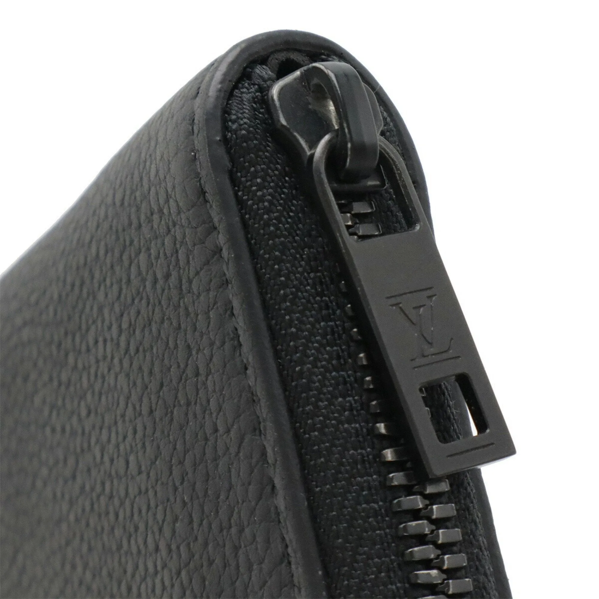 Louis Vuitton Noir Leather Long Wallet (Bi-Fold) (Pre-Owned)
