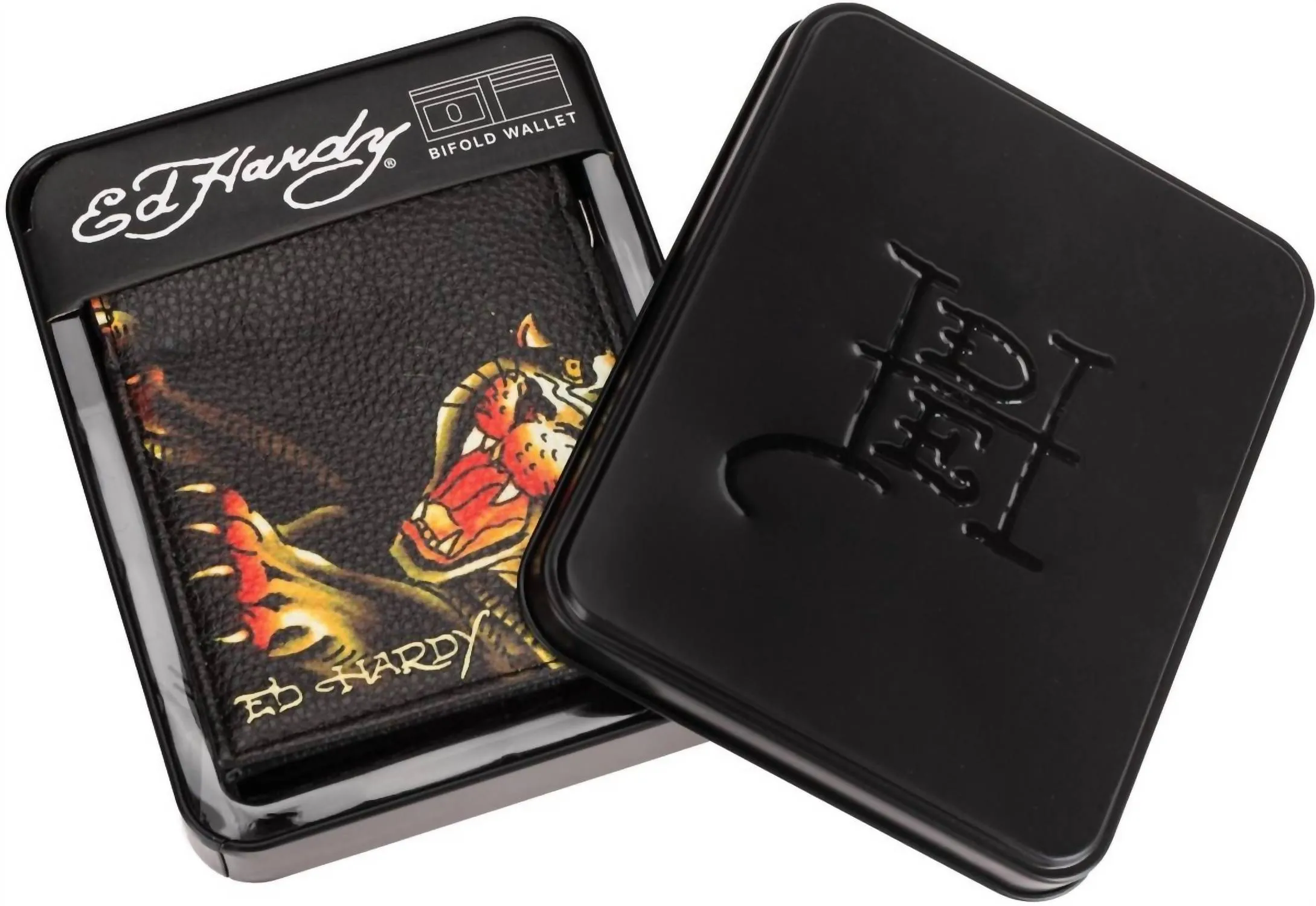Men's Panther Chain Bifold Wallet In Black