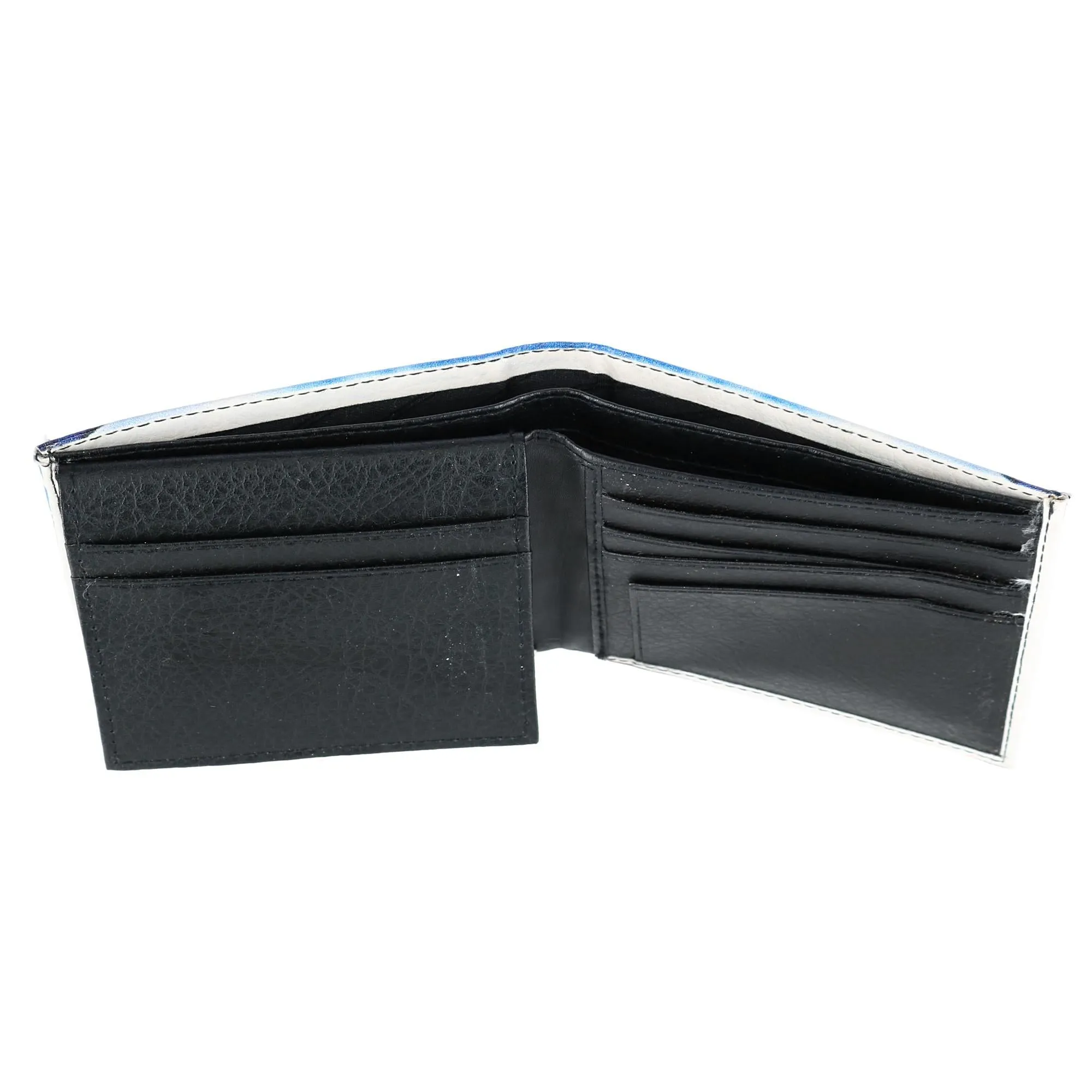 Men's Vegan Leather Eagle American Flag Print Bifold Wallet
