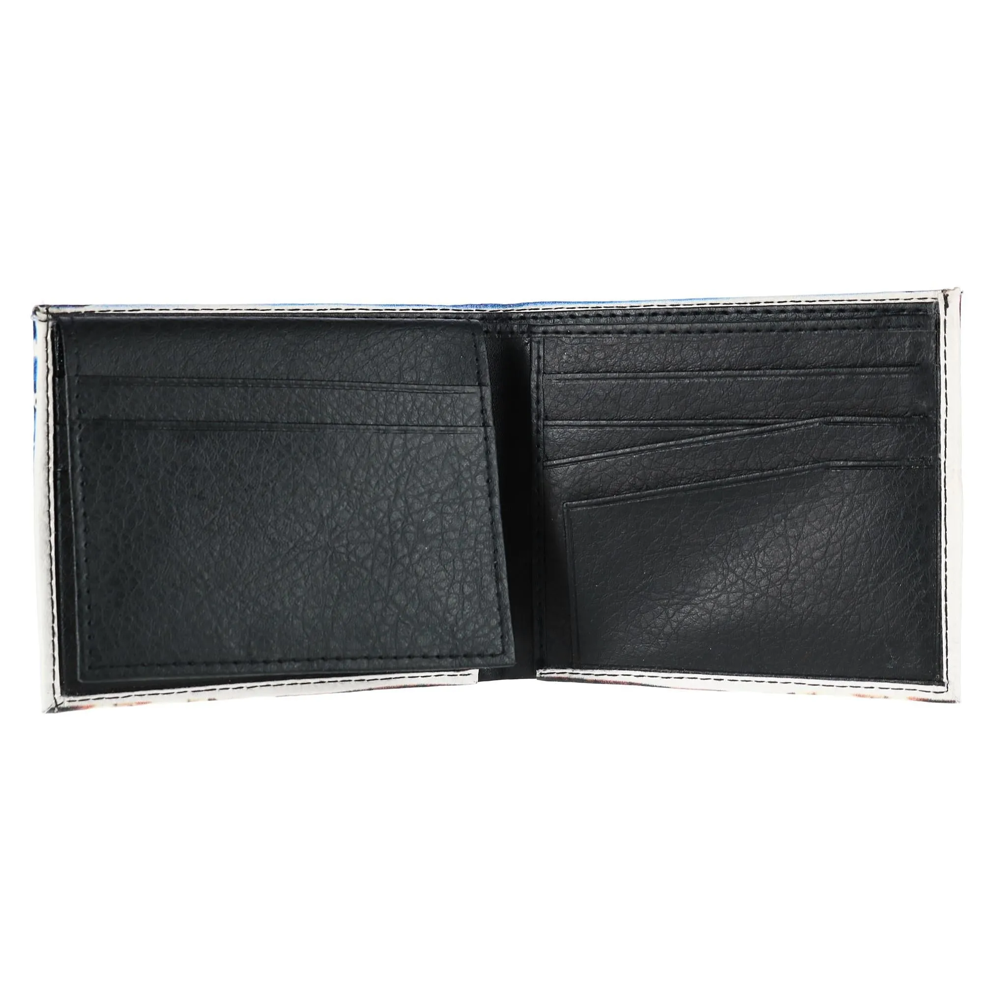 Men's Vegan Leather Eagle American Flag Print Bifold Wallet