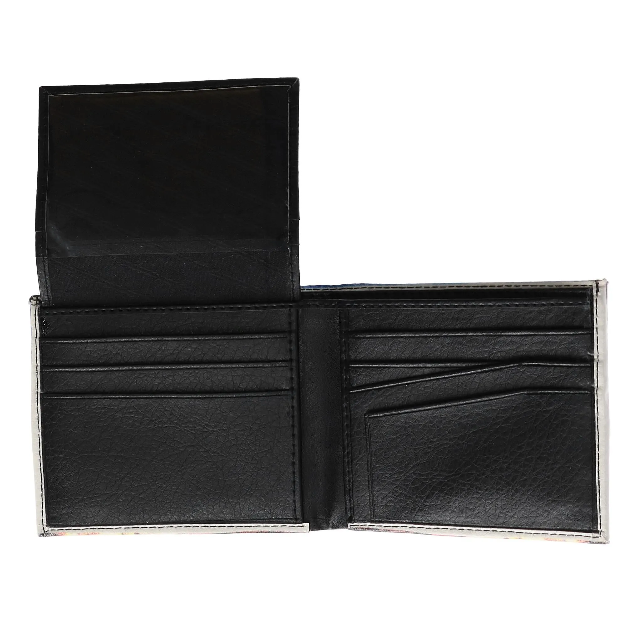Men's Vegan Leather Eagle American Flag Print Bifold Wallet