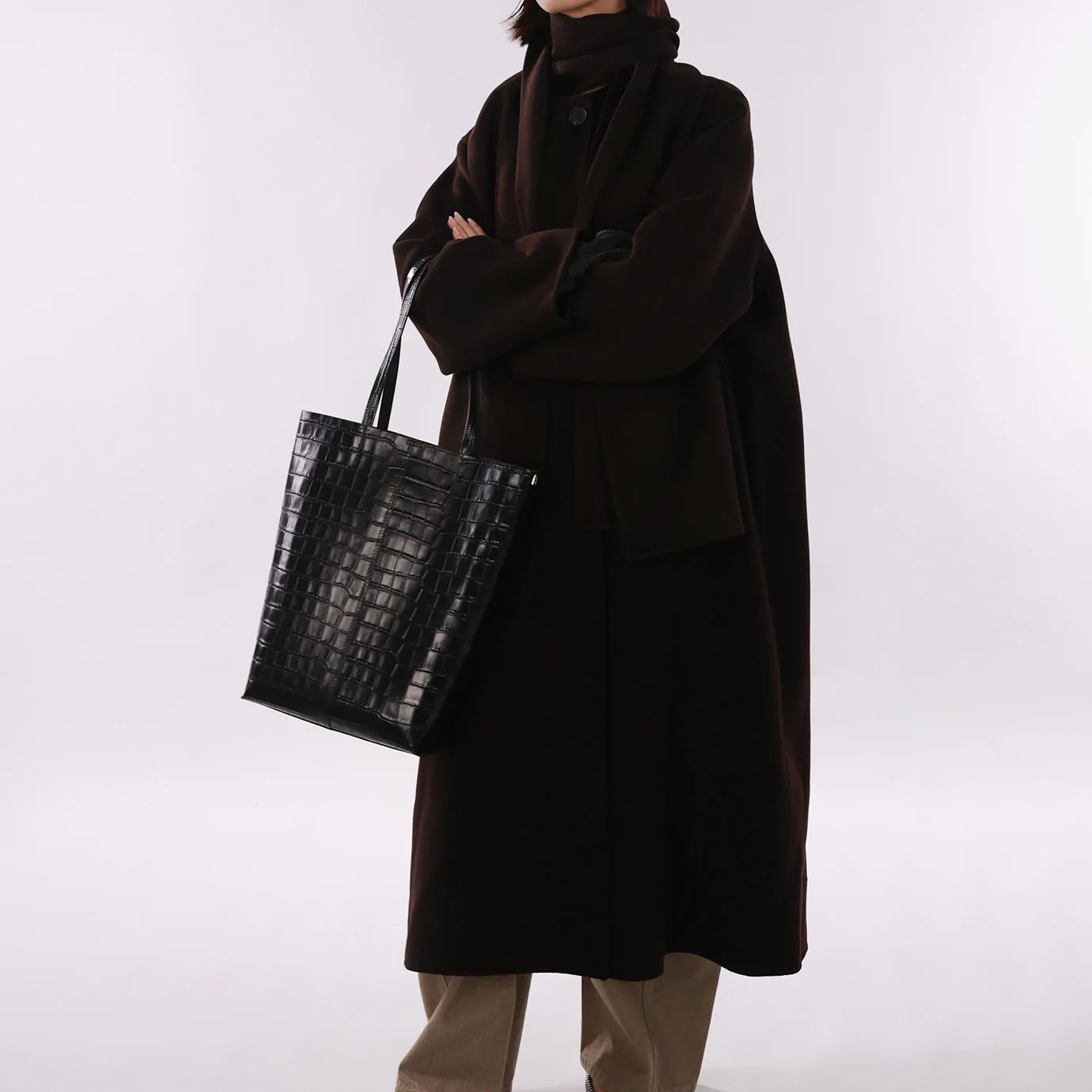 Nudist Portrait Tote - Embossed Black