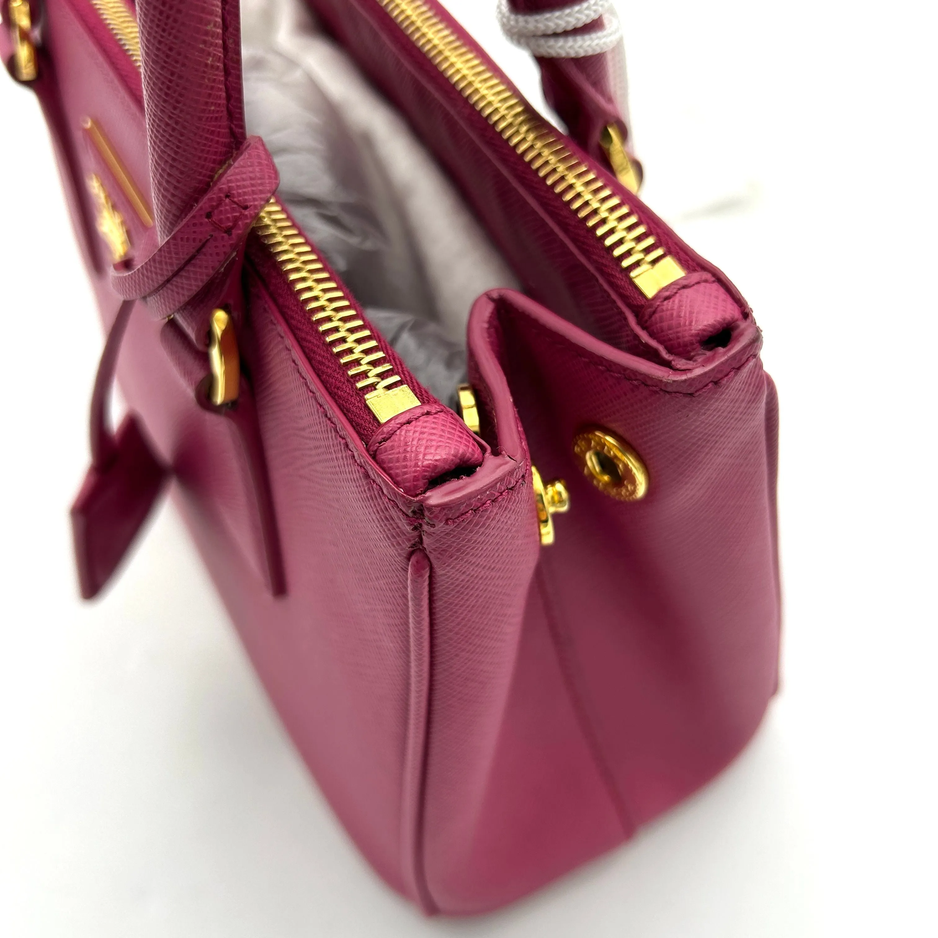 Prada Saffiano Leather Galleria Double Zip - Pink Totes, Handbags LA7897