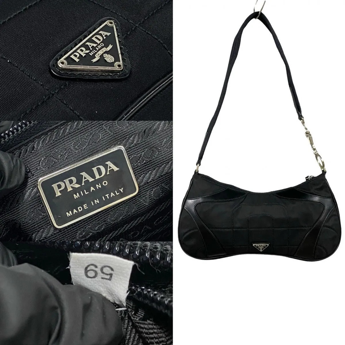PRADA Shoulder Bag leather black