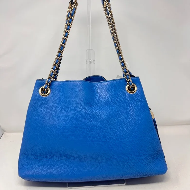 Preloved Gucci Soho Leather Chain Shoulder Bag AE935 in Blue