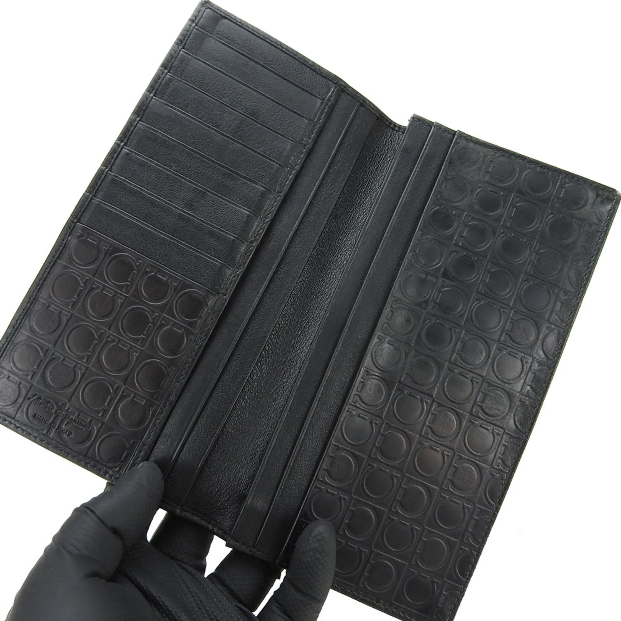 Salvatore Ferragamo Gancini  Pvc Leather Long Wallet (Bi-Fold) (Pre-Owned)
