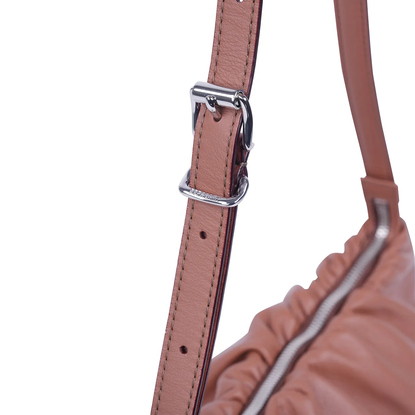 Scrunchie Zip Shoulder Bag - Coconut